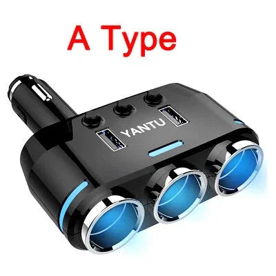 12V-24V Car splitter Cigarette Lighter Socket Plug Dual USB Charger Adapter Anti Spier