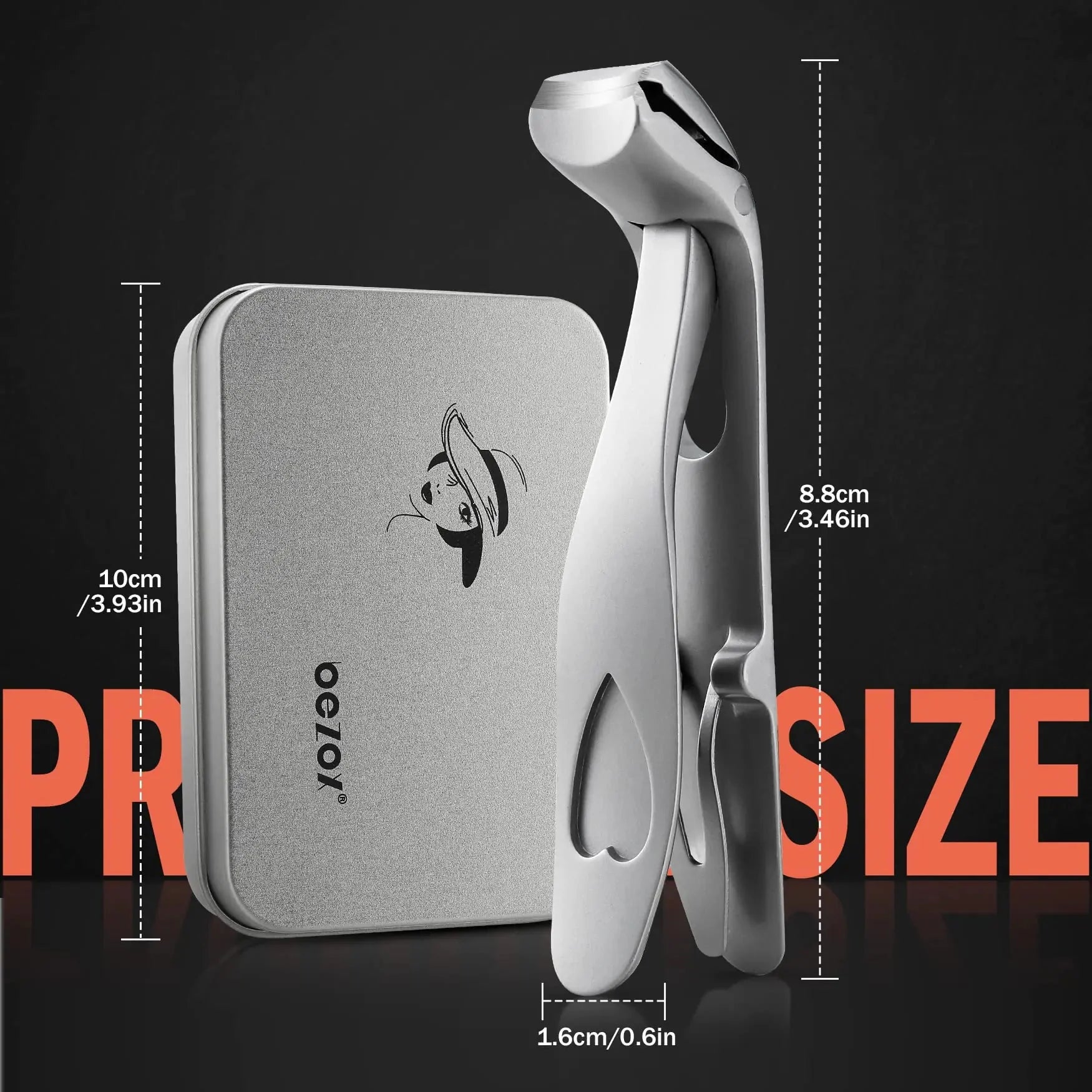 BEZOX Angled Head Nail Clippers for Seniors - Ergonomic Toenail Clipper for Thick Nails, Premium Steel Nail Cutter Trimmer with Catcher for Men and Women - Silver Small Sand Silver Anti Spier