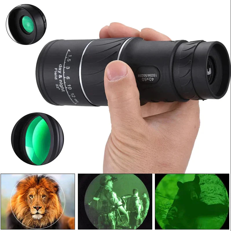 40X60 Monocular Binoculars With Night Vision BAK4 Prism High Power Waterproof Anti Spier