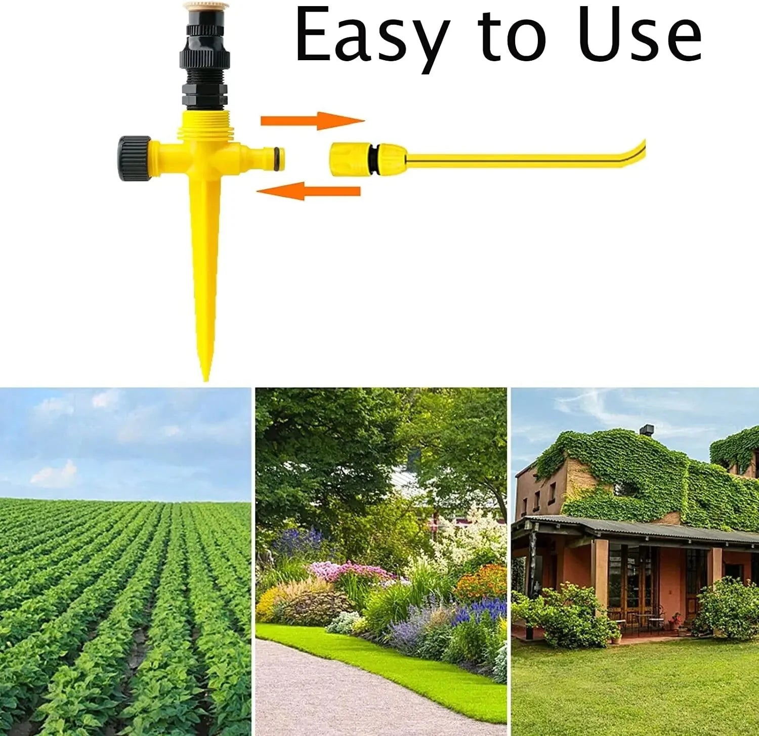 360° Rotation Auto Irrigation System Garden Lawn Sprinkler Patio Save Water USA Anti Spier