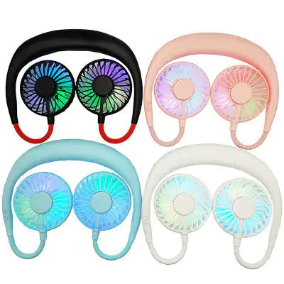 Beat The Heat Double Cool Cordless Breezy Mini Collar Fan Anti Spier