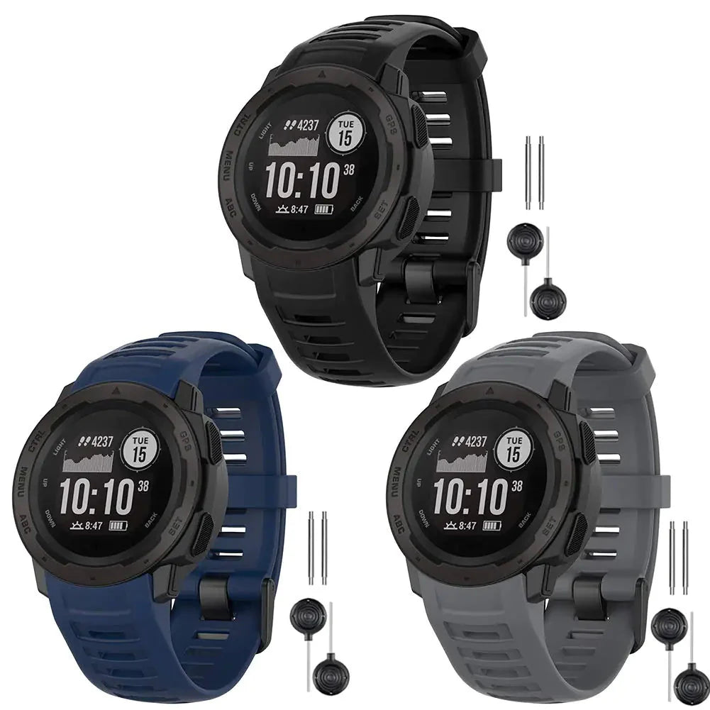 Watbro Bands Compatible with Garmin Instinct Sports GPS Soft Silicone Adjustable Replacement Wristbands for Garmin Instinct/Instinct Tide/Instinct Tactical Anti Spier