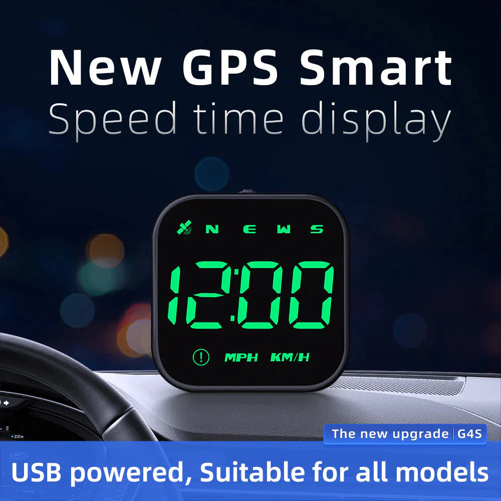 Digital Car HUD GPS Speedometer Head Up Display MPH KMH Compass Overspeed Alarm Anti Spier